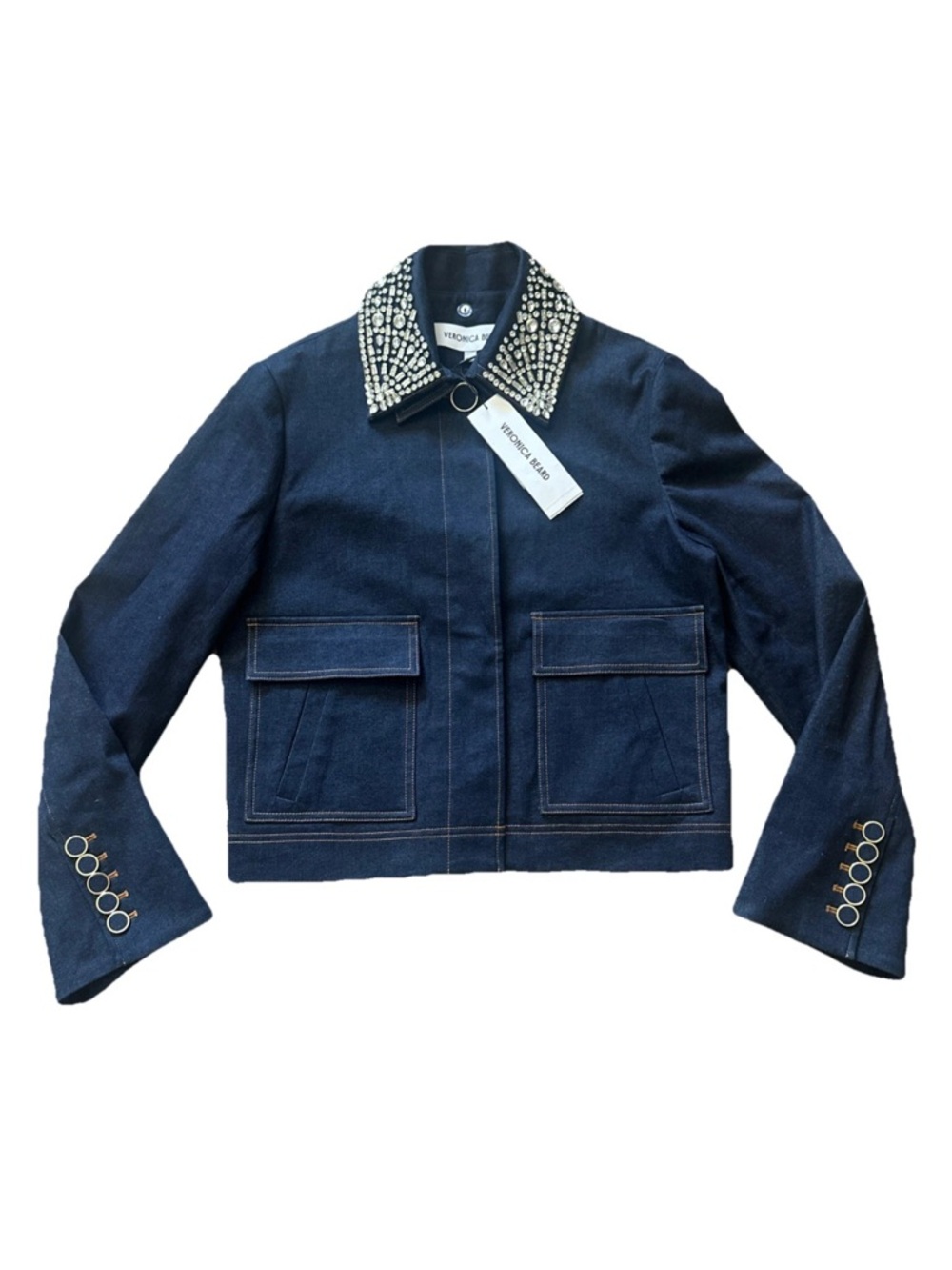 Veronica Beard Denim Jacket Barrington - NWT $898 Size 8 - Picture 5 of 16